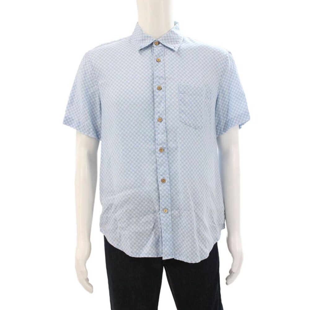 Christian Lacroix Men's Short Sleeves Button Down Geometric Print Shirt Size L